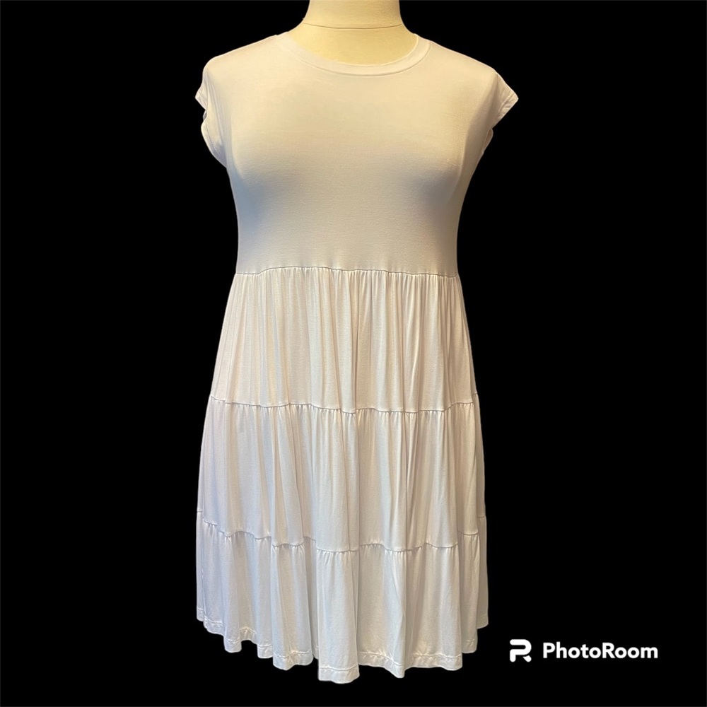 Shore brand resort-wear white cap sleeve swingy dress L